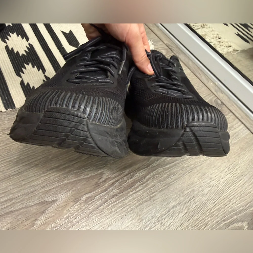 Hoka One One Bondi 7 Wide Women's 9.5 D(wide) Black Running Sneakers Shoes - Picture 3 of 13